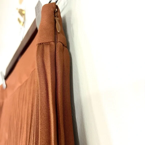 Sezane Elegant Brown Pleated Dino Skirt size 36 us size 4 - Picture 5 of 7